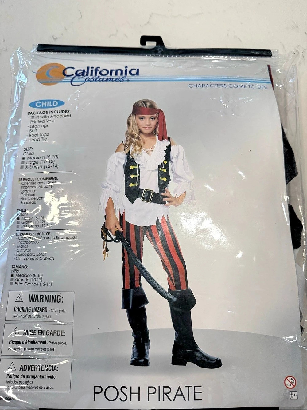 California Costumes Posh Pirate Child Costume Red & Black Medium